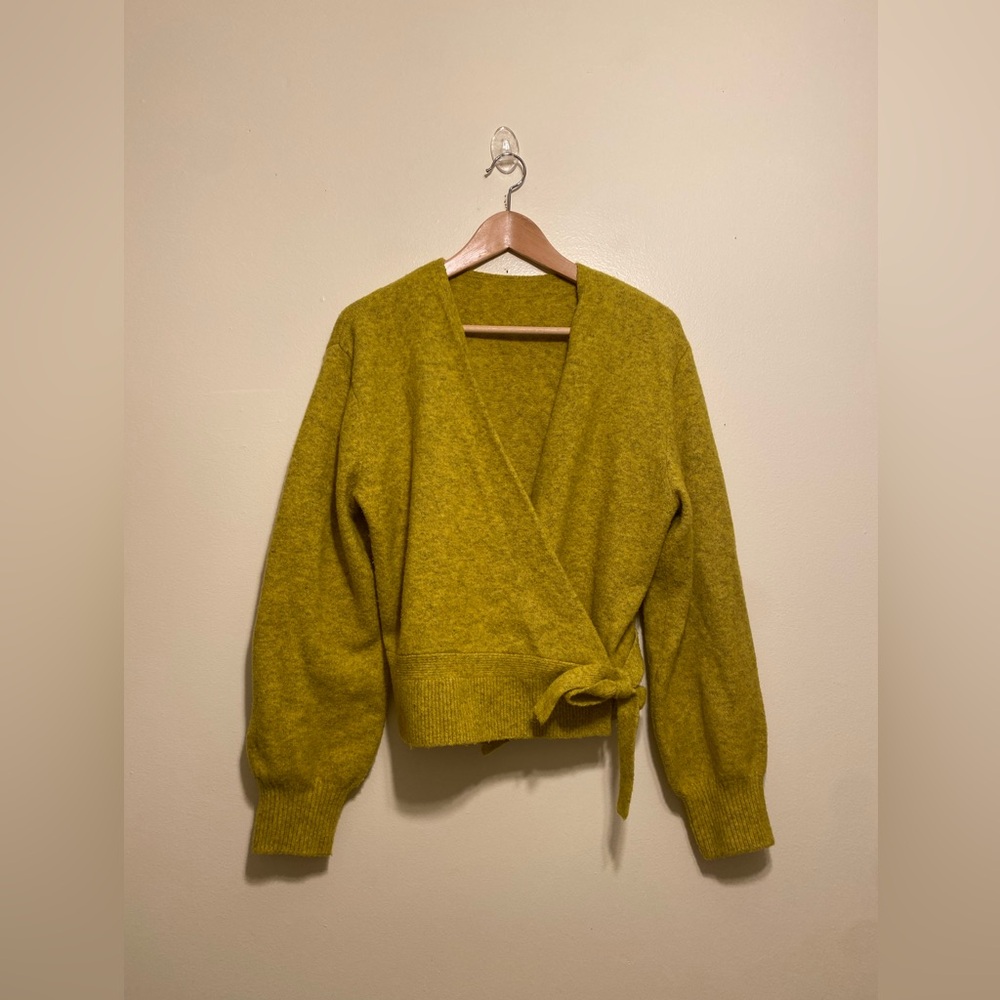 & Other Stories Lime  Green Wrap Cardigan Sweater. Size 6 (M) - Picture 3 of 10